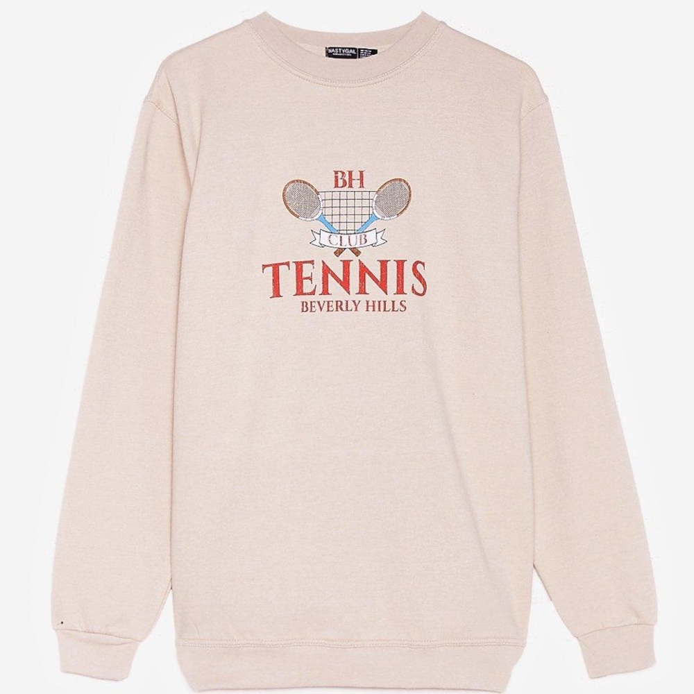 Nasty Gal Plus Tennis Graphic Sweatshirt